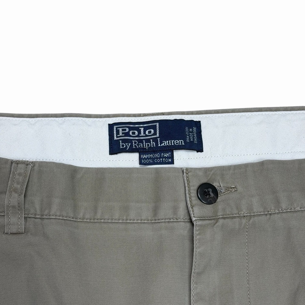Polo Ralph Lauren Hammond Pants Men's 40x30 Khaki Pleated Chino Cotton Casual
